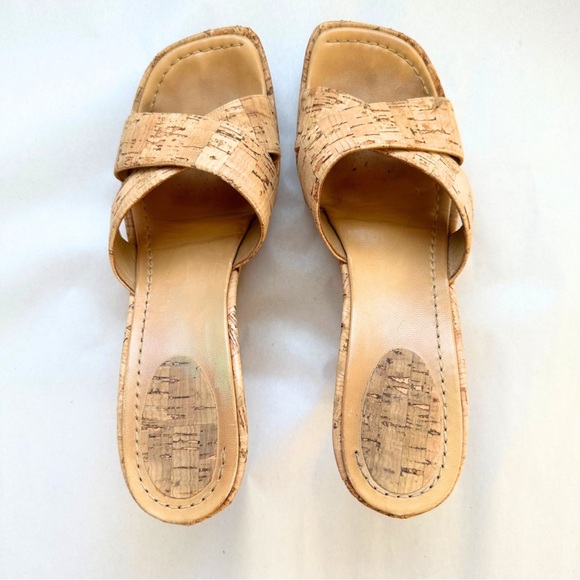 SOLD - Stuart Weitzman Size 8.5 Wedge Sandals $395 Platform Cork Mules Slides - Picture 7 of 12